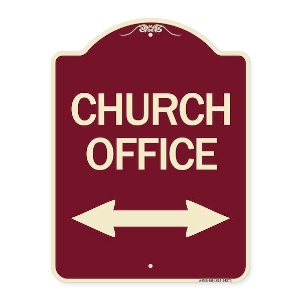 Church Parking W/ Bidirectional Arrow Heavy-Gauge Aluminum Sign, 24" x 18", BU-1824-24273